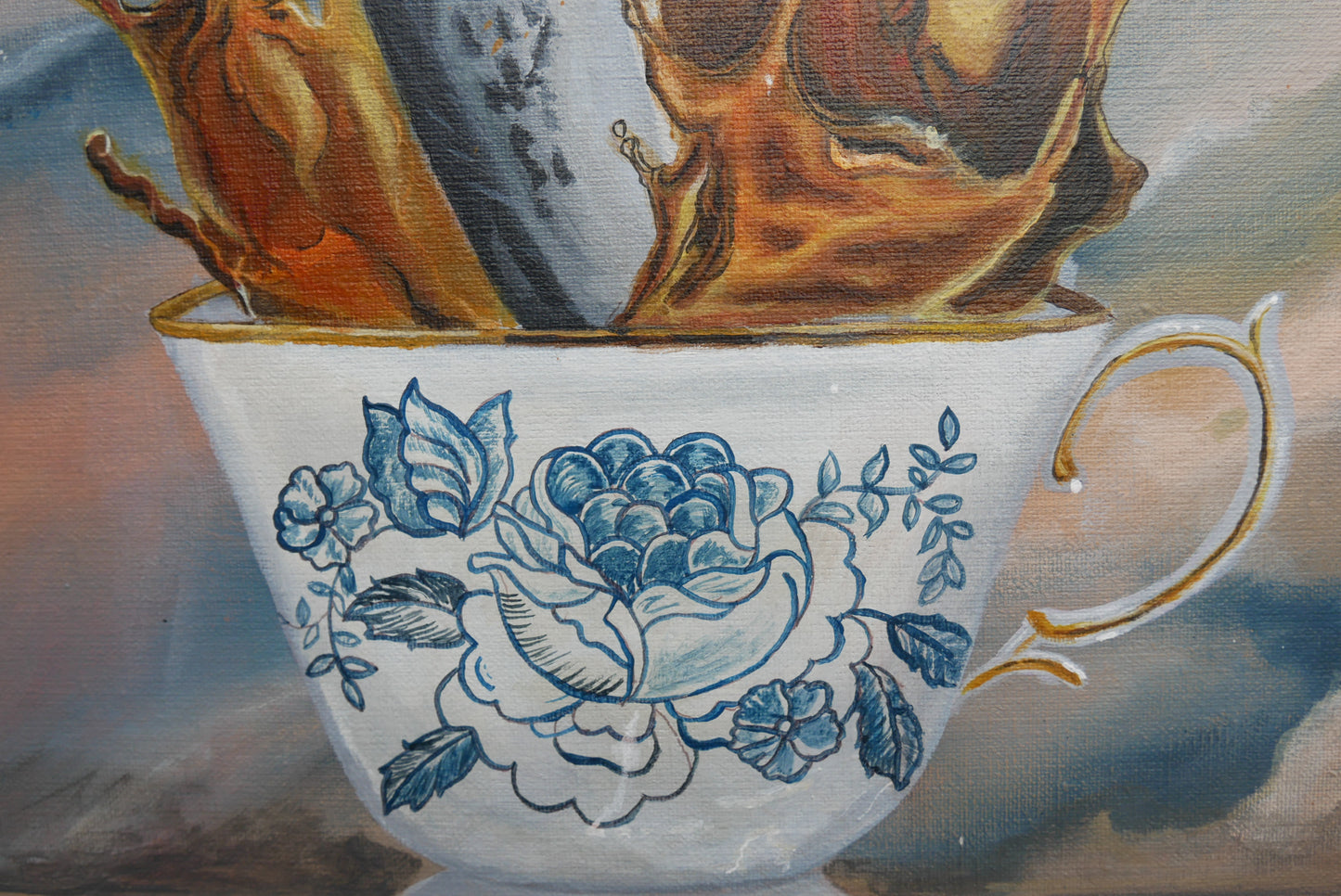 Tea stains on or wall